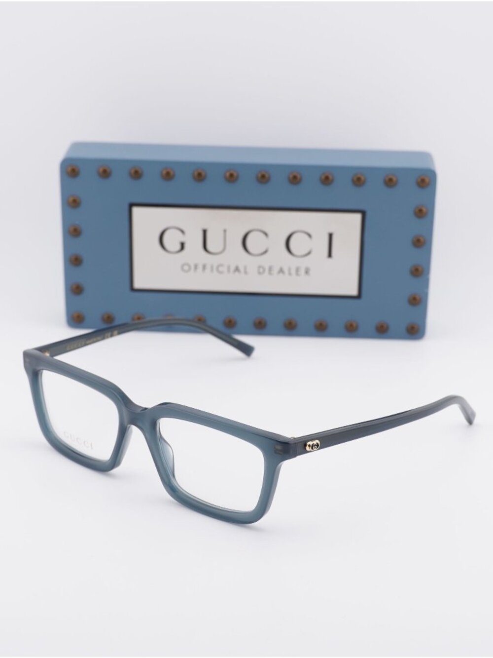 Gucci GG1947O 008 Square Eyeglasses - Shiny Blue Crystal 53mm